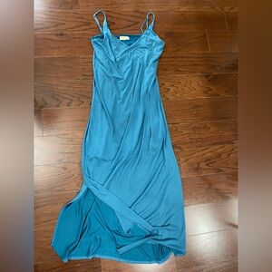 Anthropologie Chrysanthemum Maxi Dress Xsmall Lined Bodycon Soft Modal Knit